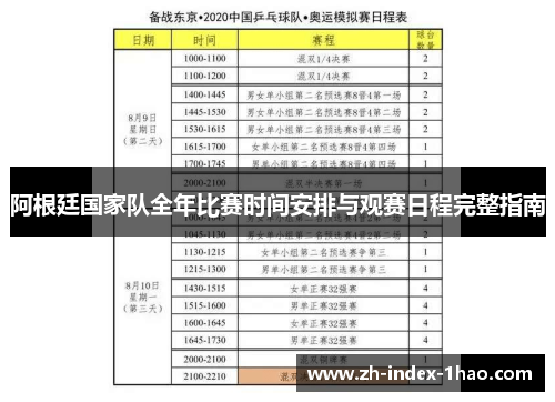 阿根廷国家队全年比赛时间安排与观赛日程完整指南 阿根廷国家队全年比赛时间安排与观赛日程完整指南